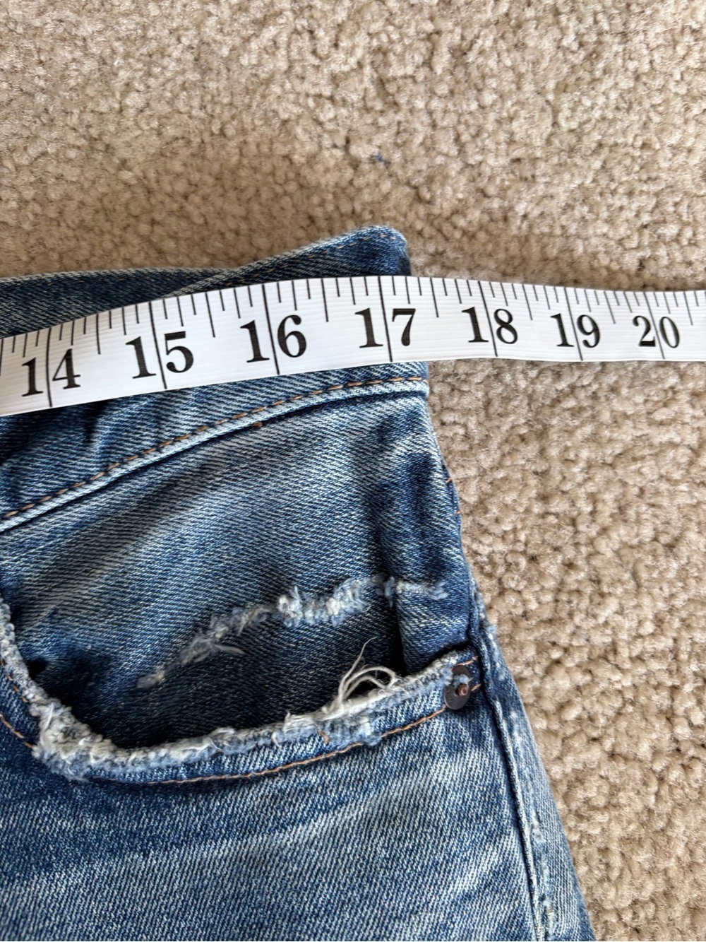 Moussy Light Vintage Denim Avenal tapered mid rise blue cropped Jeans size 34 - Picture 15 of 16